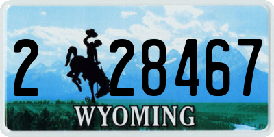 WY license plate 228467