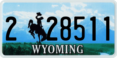 WY license plate 228511
