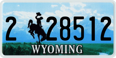 WY license plate 228512