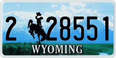 WY license plate 228551
