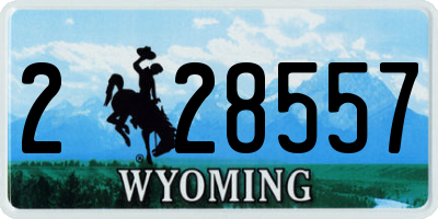 WY license plate 228557