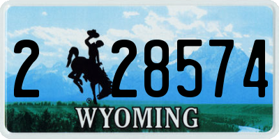 WY license plate 228574