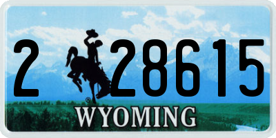 WY license plate 228615