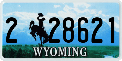 WY license plate 228621