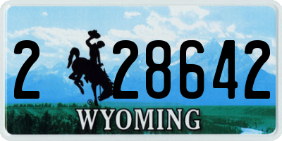 WY license plate 228642