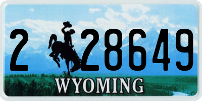 WY license plate 228649