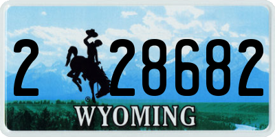 WY license plate 228682