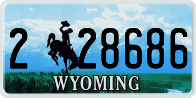 WY license plate 228686