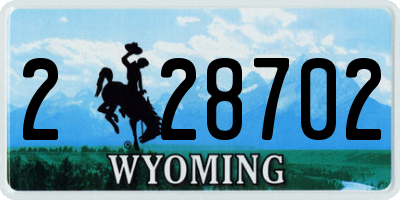WY license plate 228702