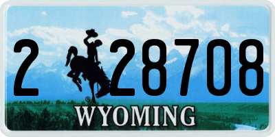 WY license plate 228708