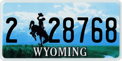 WY license plate 228768