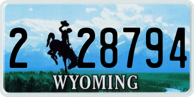 WY license plate 228794