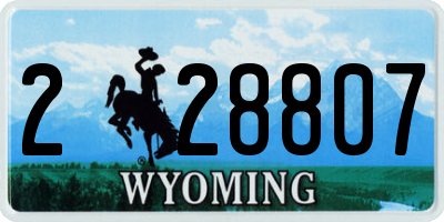 WY license plate 228807