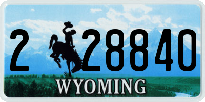 WY license plate 228840