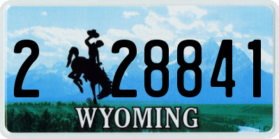 WY license plate 228841