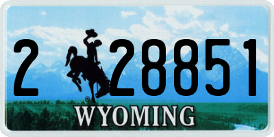 WY license plate 228851
