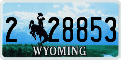 WY license plate 228853