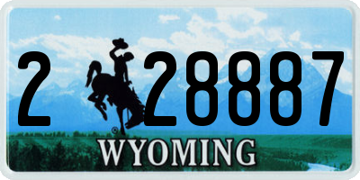 WY license plate 228887