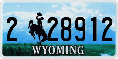 WY license plate 228912