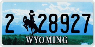 WY license plate 228927