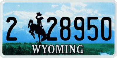 WY license plate 228950