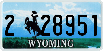 WY license plate 228951