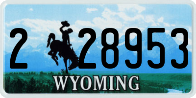 WY license plate 228953