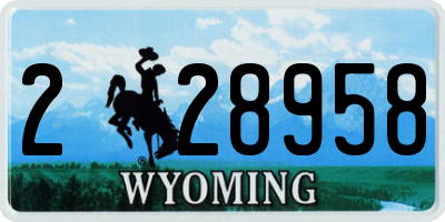 WY license plate 228958