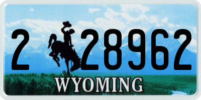 WY license plate 228962
