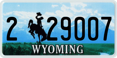 WY license plate 229007