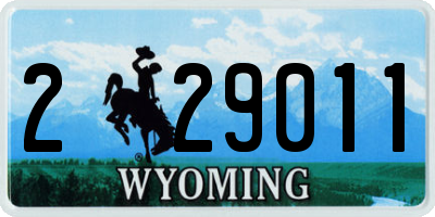 WY license plate 229011