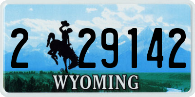 WY license plate 229142
