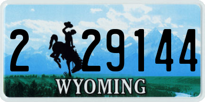 WY license plate 229144