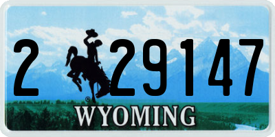 WY license plate 229147
