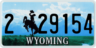 WY license plate 229154