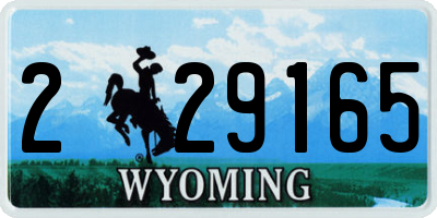 WY license plate 229165