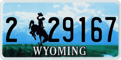 WY license plate 229167