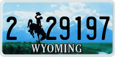 WY license plate 229197