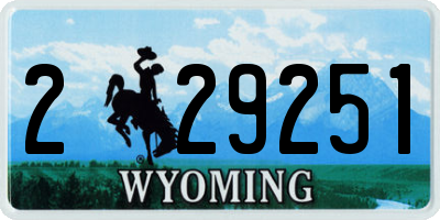 WY license plate 229251