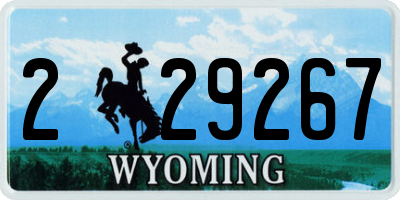 WY license plate 229267