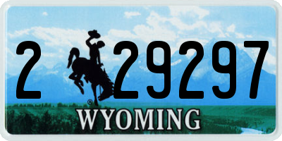 WY license plate 229297