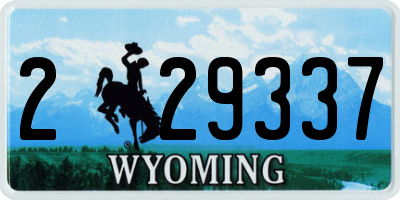 WY license plate 229337