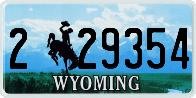 WY license plate 229354