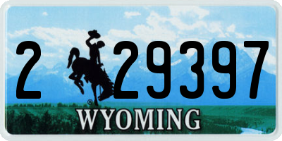 WY license plate 229397
