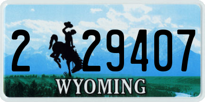 WY license plate 229407