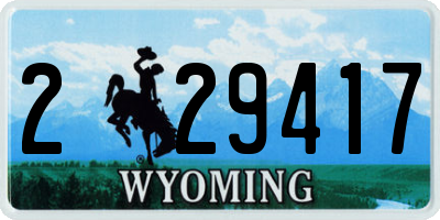 WY license plate 229417