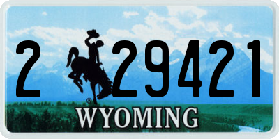 WY license plate 229421