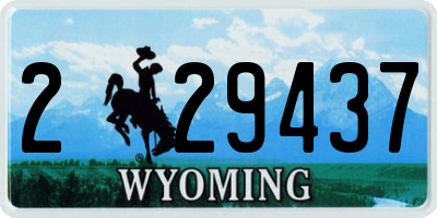 WY license plate 229437