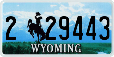 WY license plate 229443