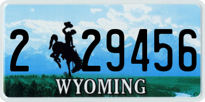 WY license plate 229456